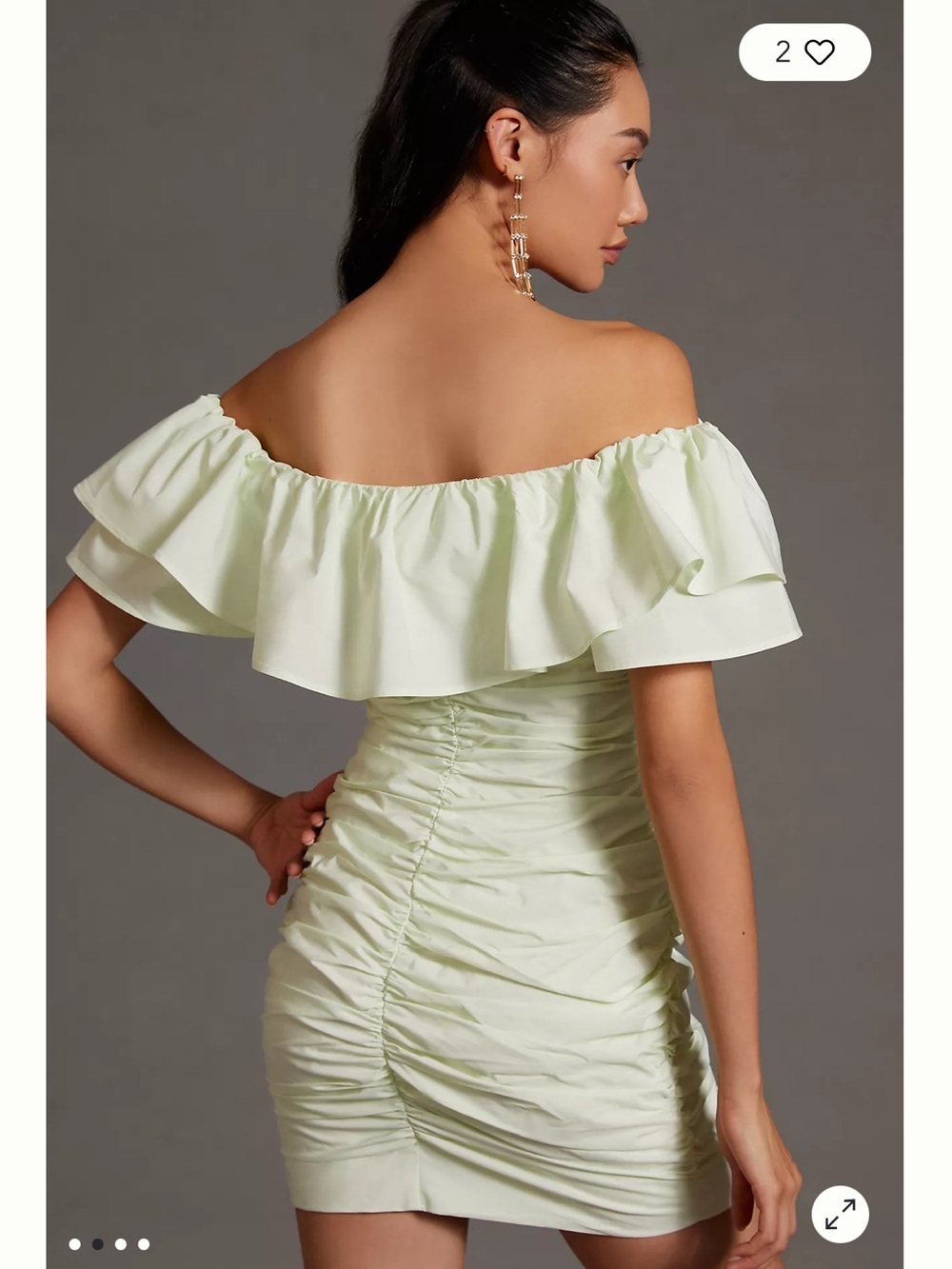 Anthropologie Maeve Ruched Off The Shoulder dress - Picture 2 of 13